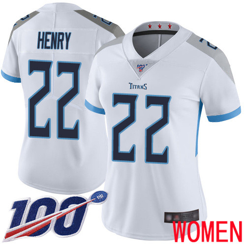 Tennessee Titans Limited White Women Derrick Henry Road Jersey NFL Football #22 100th Season Vapor Untouchable->youth nfl jersey->Youth Jersey